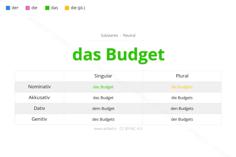 Welcher Artikel ist Budget auf Deutsch?