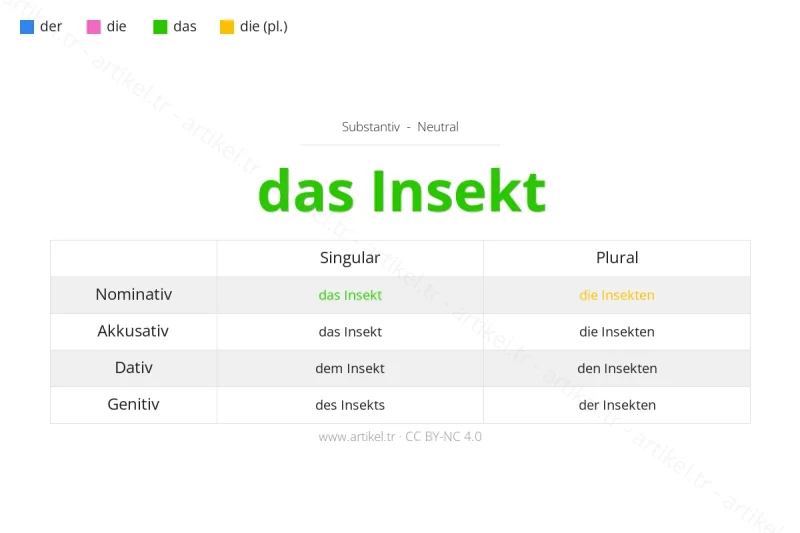 Welcher Artikel ist Insekt auf Deutsch?