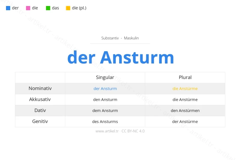 Welcher Artikel ist Ansturm auf Deutsch?