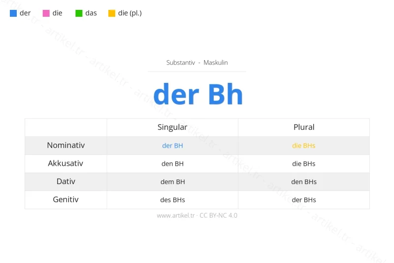 Welcher Artikel ist BH auf Deutsch?