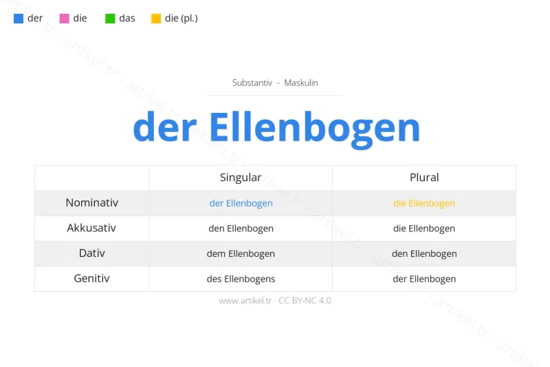 Welcher Artikel ist Ellenbogen auf Deutsch?