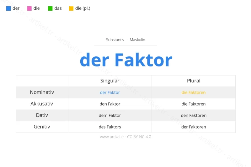 Welcher Artikel ist Faktor auf Deutsch?