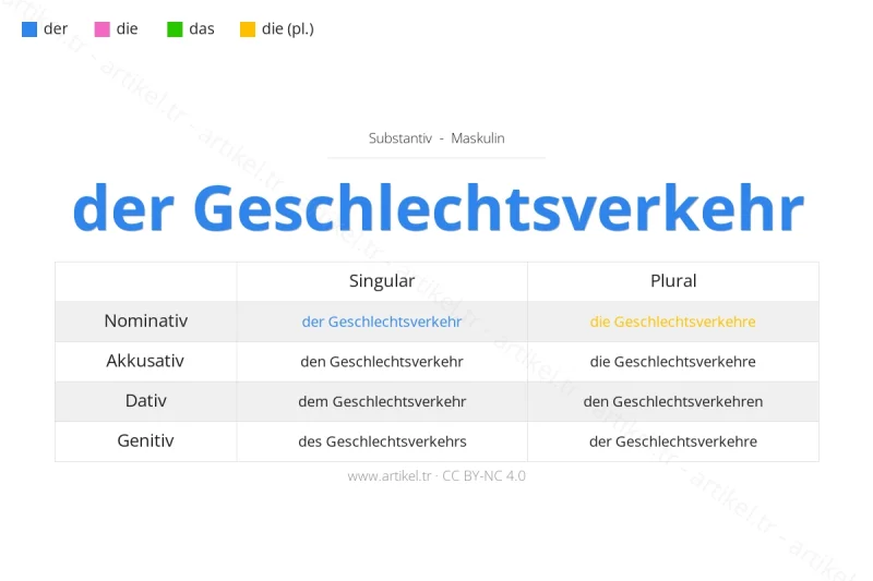 Welcher Artikel ist Geschlechtsverkehr auf Deutsch?