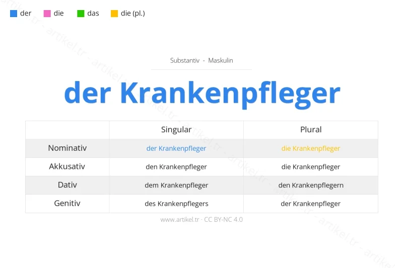 Welcher Artikel ist Krankenpfleger auf Deutsch?