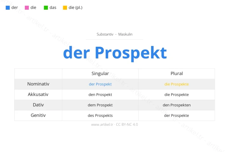 Welcher Artikel ist Prospekt auf Deutsch?