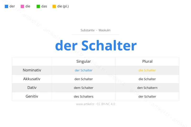Welcher Artikel ist Schalter auf Deutsch?