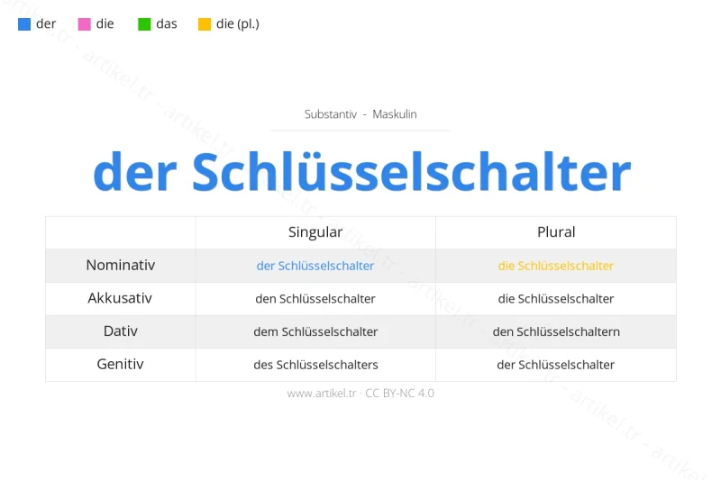 Welcher Artikel ist Schlüsselschalter auf Deutsch?