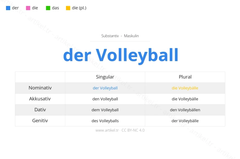 Welcher Artikel ist Volleyball auf Deutsch?