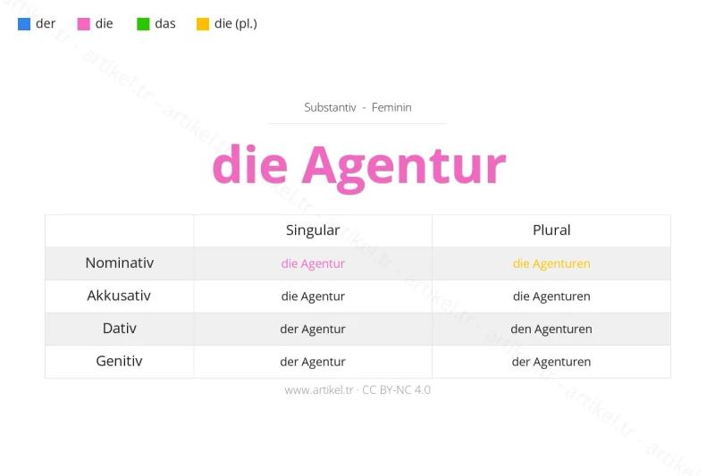 Welcher Artikel ist Agentur auf Deutsch?