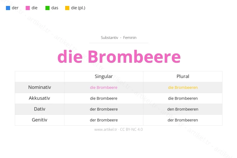 Welcher Artikel ist Brombeere auf Deutsch?