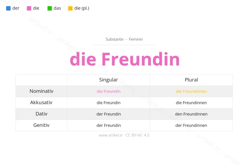 Welcher Artikel ist Freundin auf Deutsch?