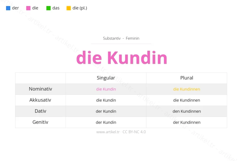 Welcher Artikel ist Kundin auf Deutsch?