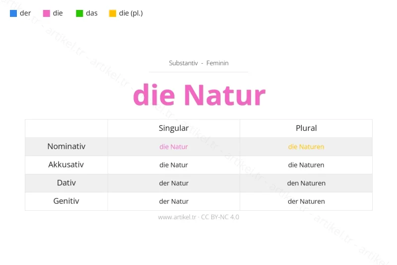 Welcher Artikel ist Natur auf Deutsch?