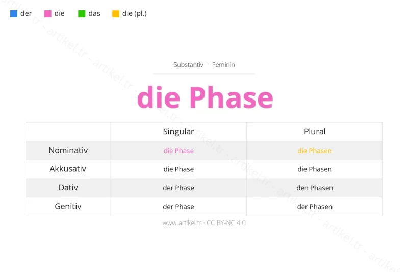 Welcher Artikel ist Phase auf Deutsch?