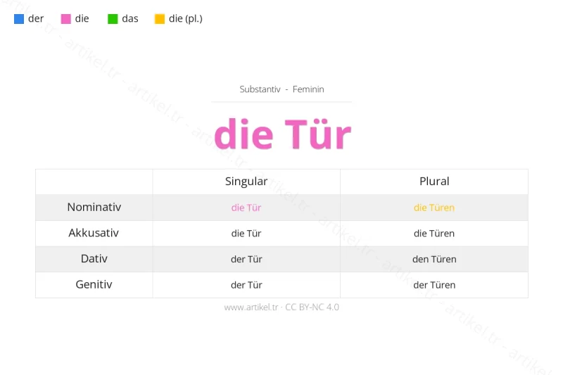 Welcher Artikel ist Tür auf Deutsch?