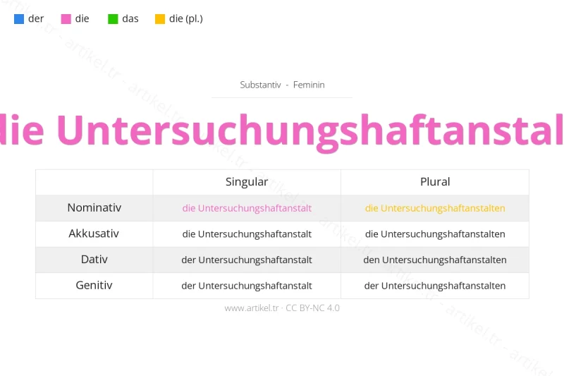 Welcher Artikel ist Untersuchungshaftanstalt auf Deutsch?