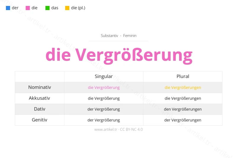 Welcher Artikel ist Vergrößerung auf Deutsch?
